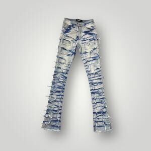 Guapi  Jeans Men’s Size 28 L 37 Ripped Destroyed Blue Spray Denim